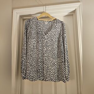 J. Crew Blue and White Blouse Elegant Top